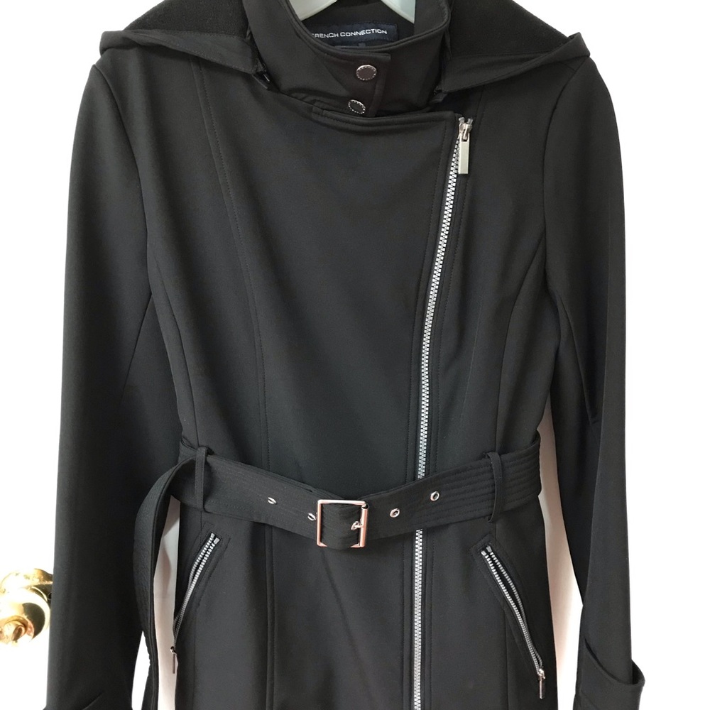 French Connection Women Trench Coat Black XS
